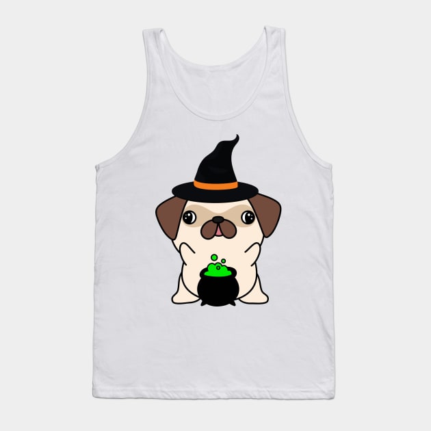 Cute pug dog is a witch Tank Top by Pet Station